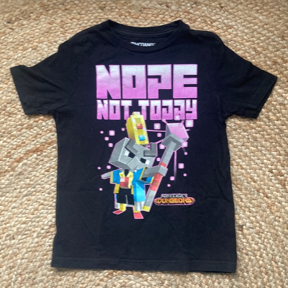 MAD Engine Minecraft Dungeons Nope Not Today Black Graphic Tee Short sleeve